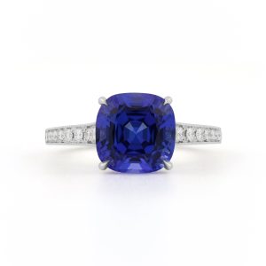 3ct Lab-Grown Blue Sapphire Engagement Ring in Platinum