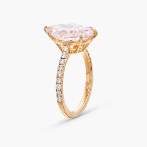 4ct Pink Marquise Lab Grown Diamond Ring in 18k Rose Gold