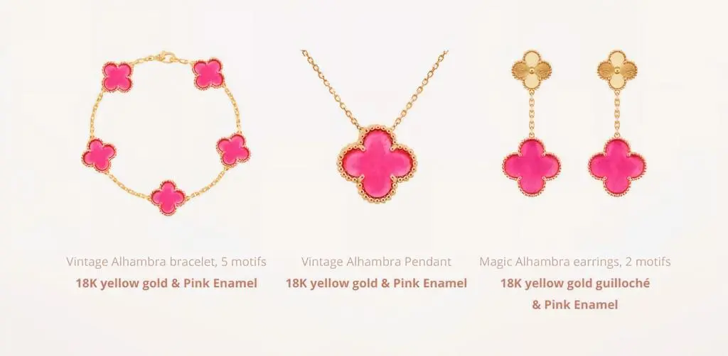 Newest Van Cleef & Arpels Pink Enamel Bracelet
